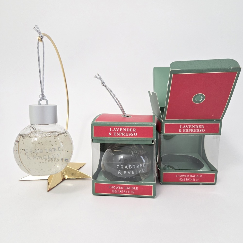 Crabtree & Evelyn Lavender & Espresso Shower Bauble  3.4oz Ornament Lot Of 2